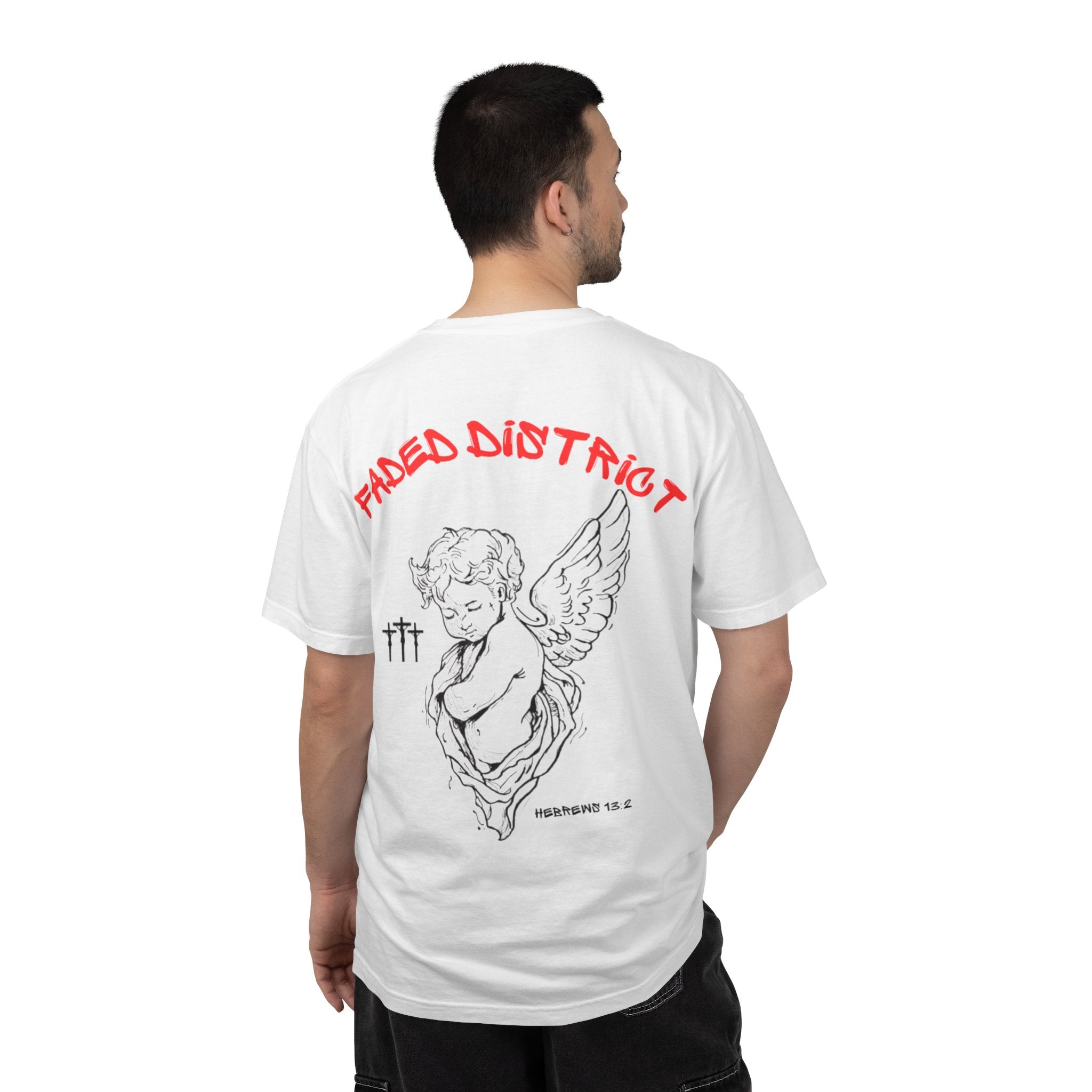 Faded District Angel Illustration T-Shirt | Back Graphic Streetwear