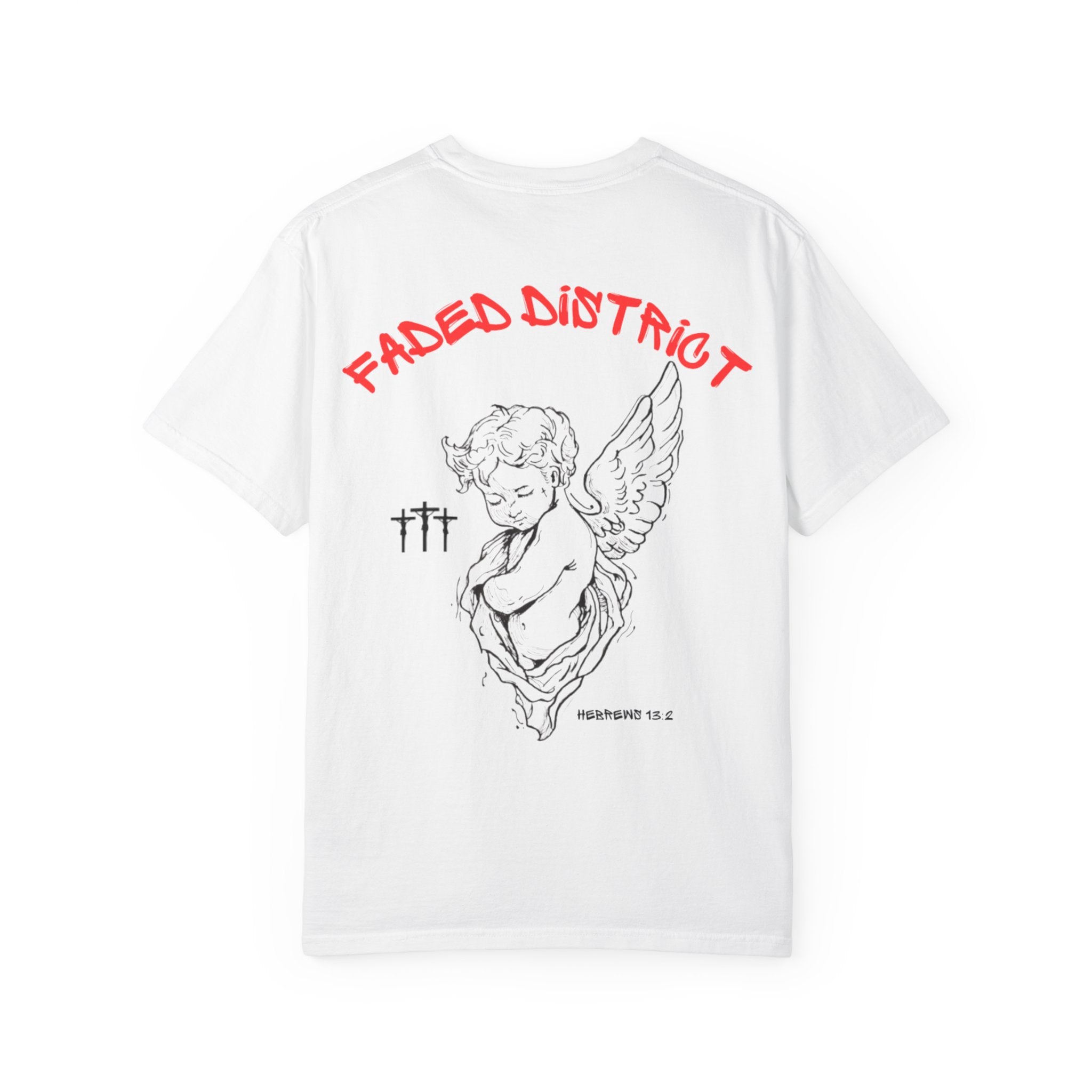 Faded District Angel Illustration T-Shirt | Back Graphic Streetwear