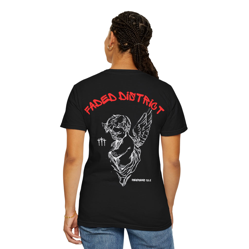Faded District Angel Illustration T-Shirt | Back Graphic Streetwear